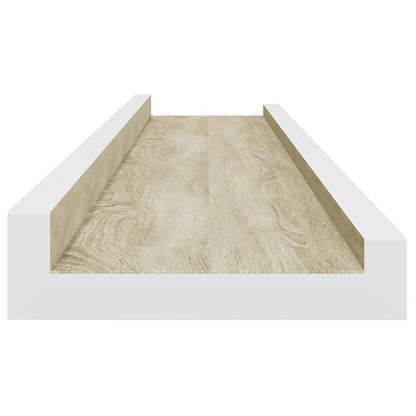 Mensole da Parete 2 pz Bianco e Rovere Sonoma 80x9x3 cm | homemem39