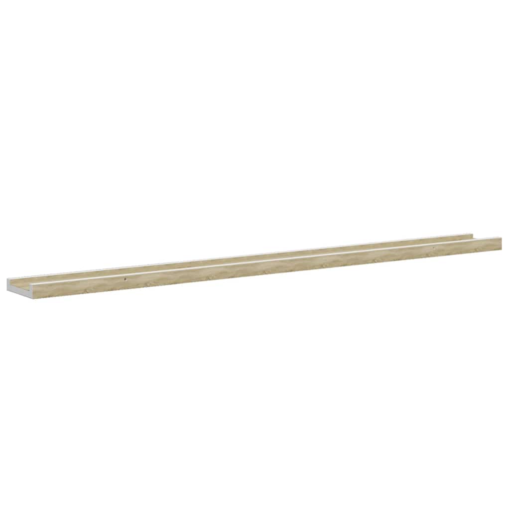 Mensole da Parete 2 pz Bianco e Rovere Sonoma 100x9x3 cm | homemem39