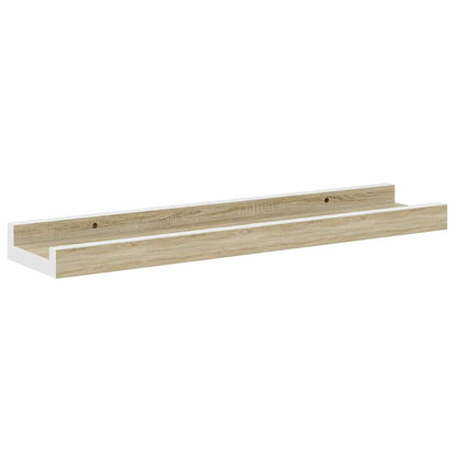 Mensole da Parete 4 pz Bianco e Rovere Sonoma 40x9x3 cm