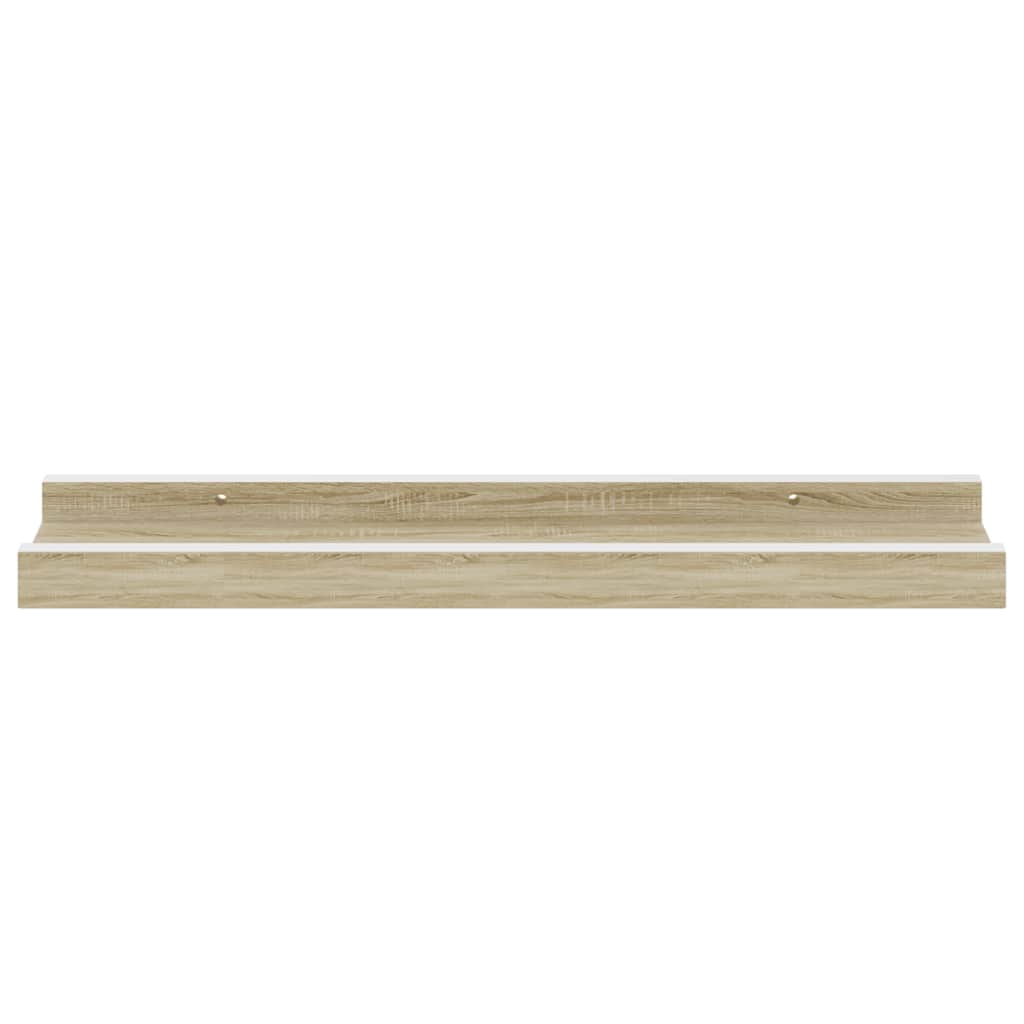 Mensole da Parete 4 pz Bianco e Rovere Sonoma 40x9x3 cm
