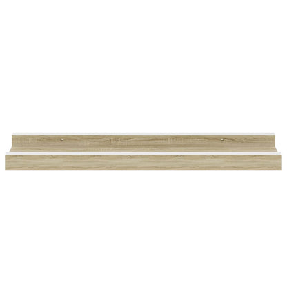 Mensole da Parete 4 pz Bianco e Rovere Sonoma 40x9x3 cm