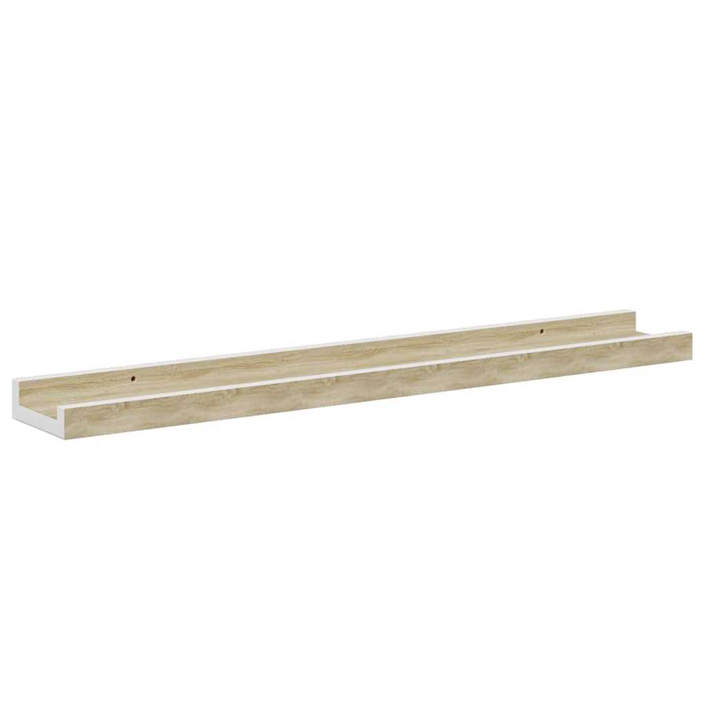 Mensole da Parete 4 pz Bianco e Rovere Sonoma 60x9x3 cm | homemem39