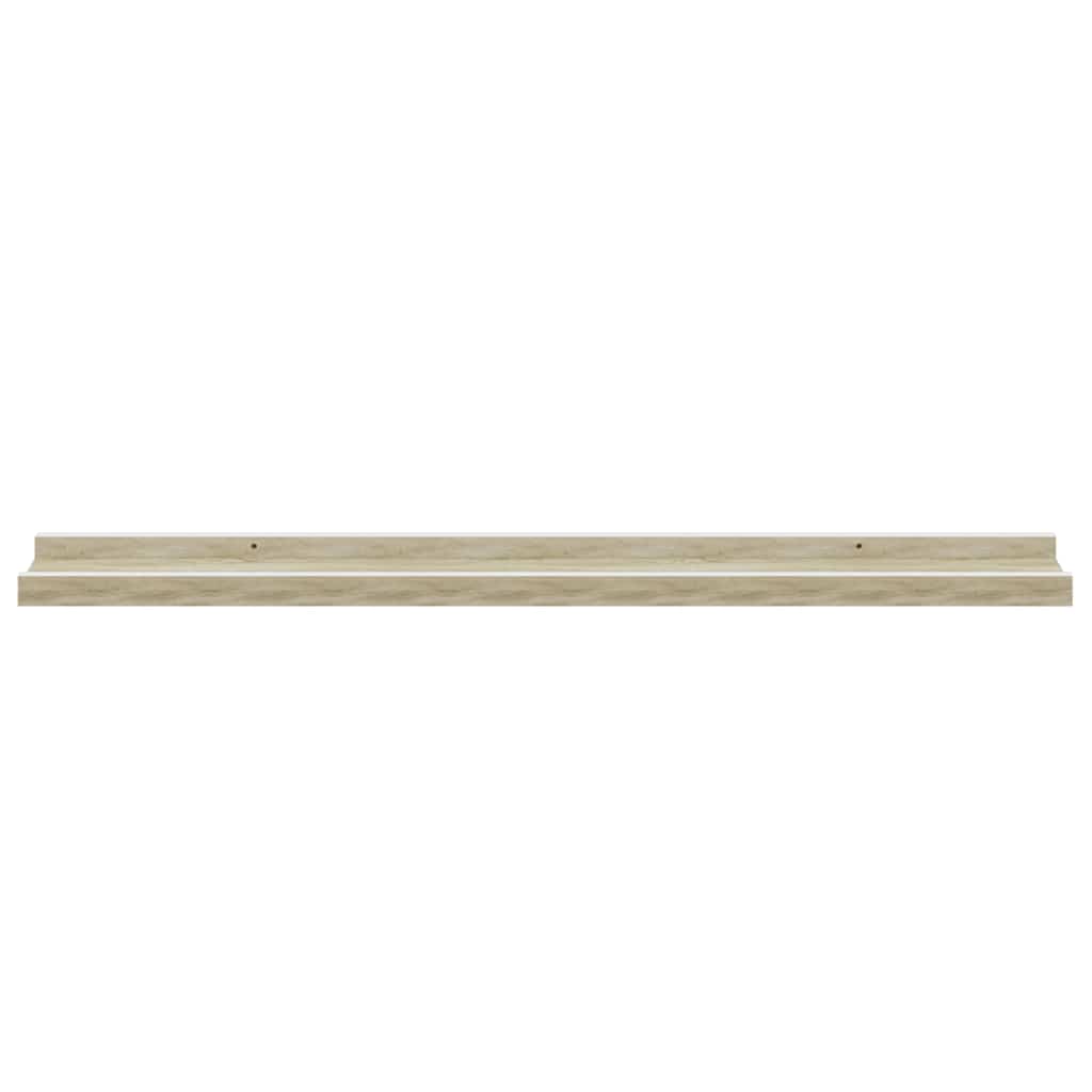 Mensole da Parete 4 pz Bianco e Rovere Sonoma 80x9x3 cm