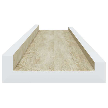 Mensole da Parete 4 pz Bianco e Rovere Sonoma 80x9x3 cm