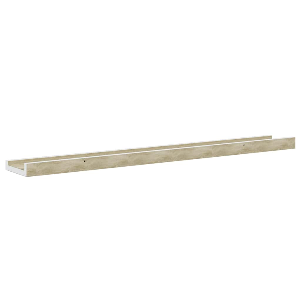 Mensole da Parete 4 pz Bianco e Rovere Sonoma 80x9x3 cm