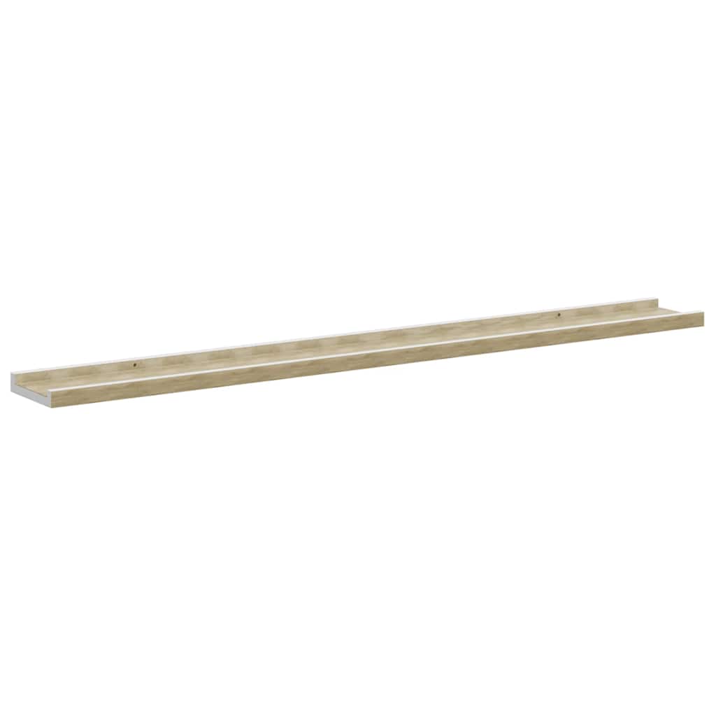 Mensole da Parete 4 pz Bianco e Rovere Sonoma 100x9x3 cm | homemem39