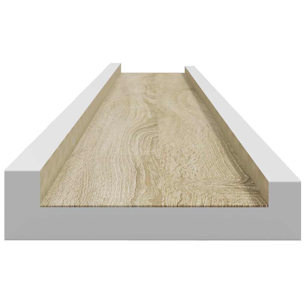 Mensole da Parete 4 pz Bianco e Rovere Sonoma 100x9x3 cm | homemem39