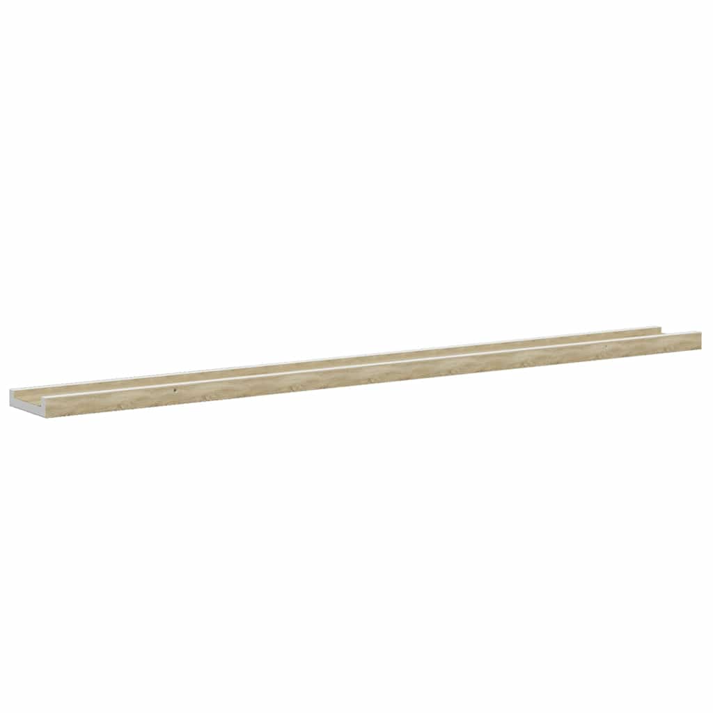 Mensole da Parete 4 pz Bianco e Rovere Sonoma 100x9x3 cm | homemem39