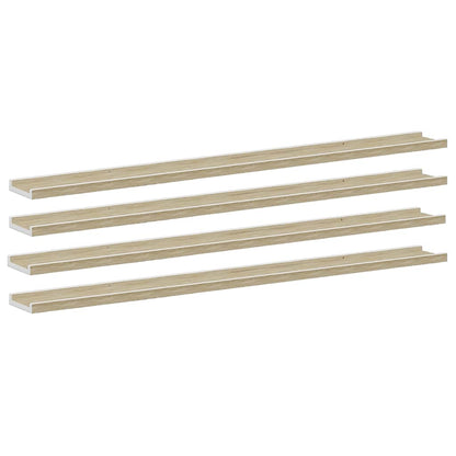 Mensole da Parete 4 pz Bianco e Rovere Sonoma 115x9x3 cm - homemem39