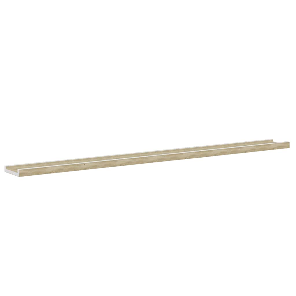 Mensole da Parete 4 pz Bianco e Rovere Sonoma 115x9x3 cm | homemem39