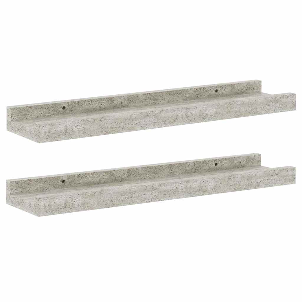 Mensole da Parete 2 pz Grigio Cemento 40x9x3 cm | homemem39