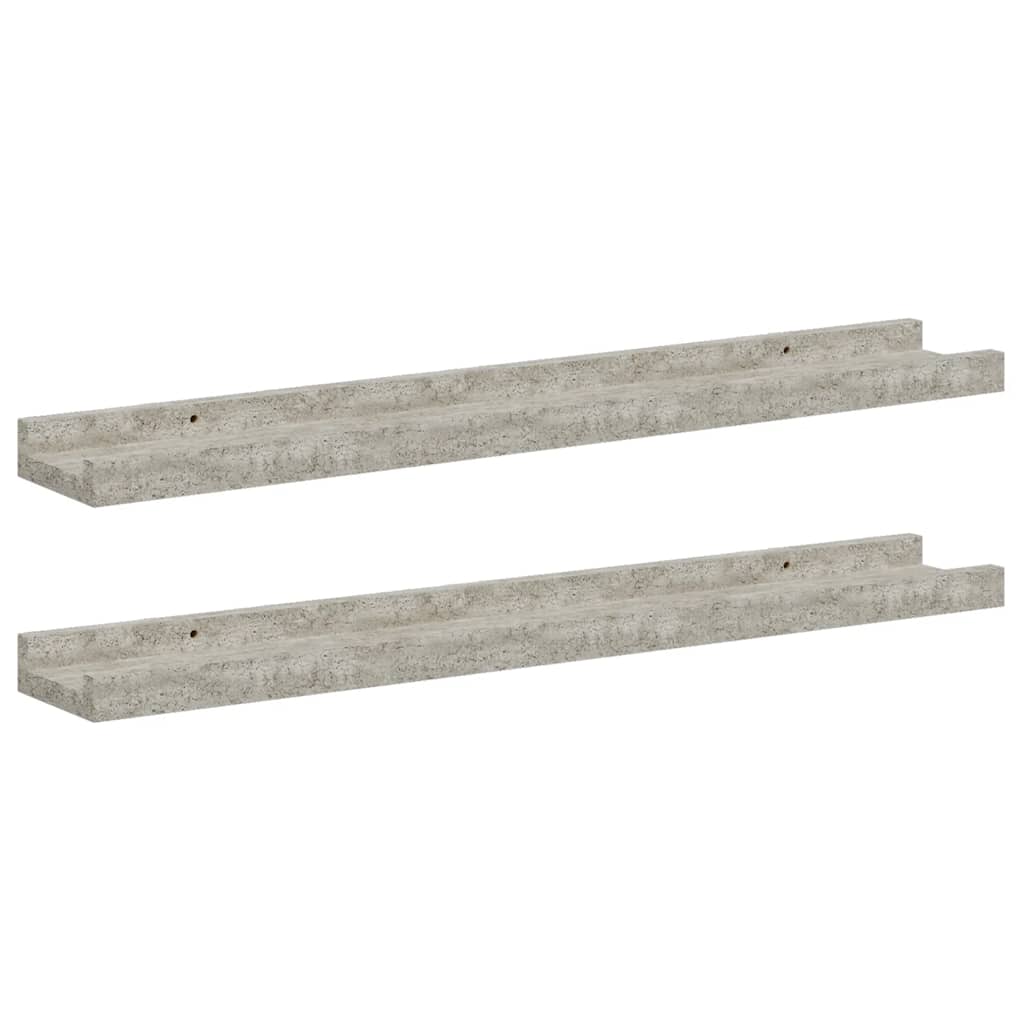 Mensole da Parete 2 pz Grigio Cemento 60x9x3 cm | homemem39