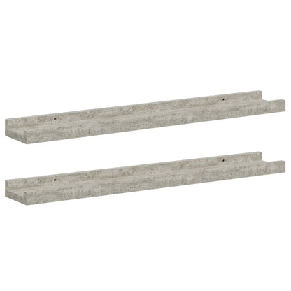 Mensole da Parete 2 pz Grigio Cemento 60x9x3 cm | homemem39