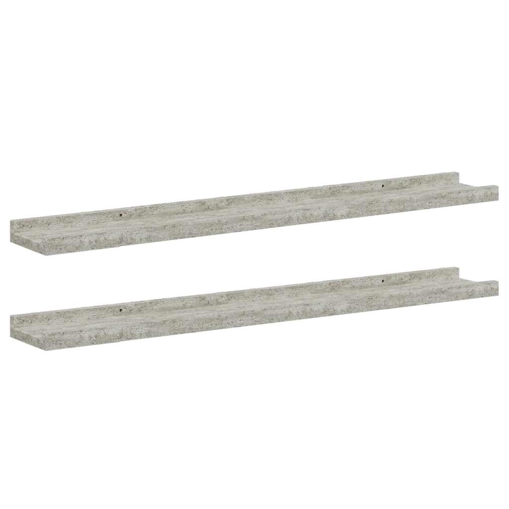Mensole da Parete 2 pz Grigio Cemento 80x9x3 cm | homemem39
