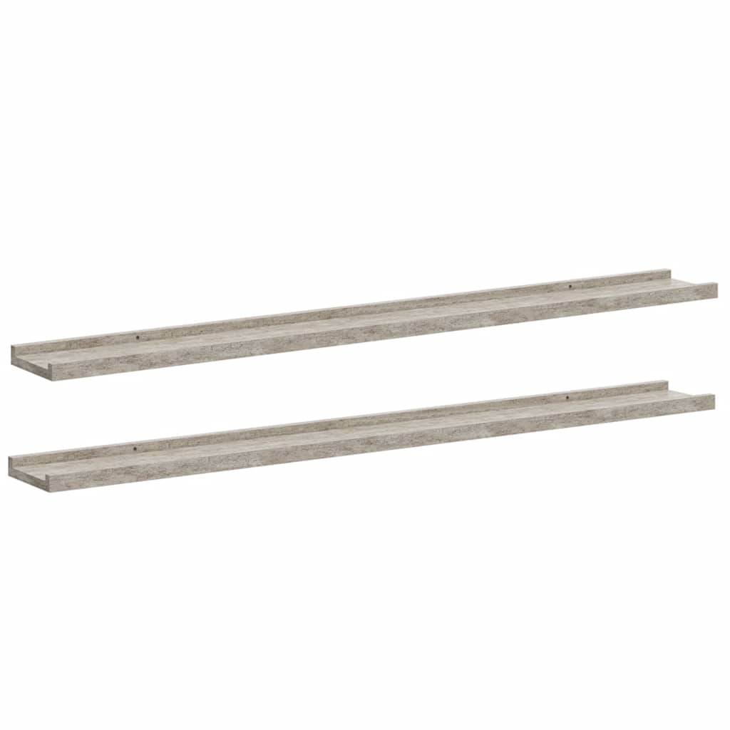 Mensole da Parete 2 pz Grigio Cemento 100x9x3 cm | homemem39