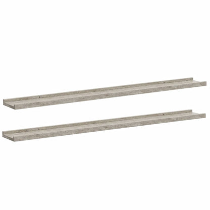 Mensole da Parete 2 pz Grigio Cemento 100x9x3 cm | homemem39