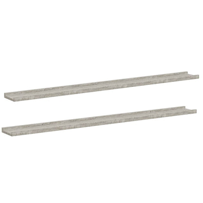 Mensole da Parete 2 pz Grigio Cemento 115x9x3 cm | homemem39