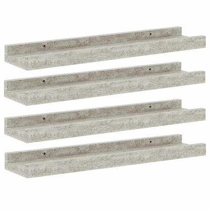 Mensole da Parete 4 pz Grigio Cemento 40x9x3 cm | homemem39