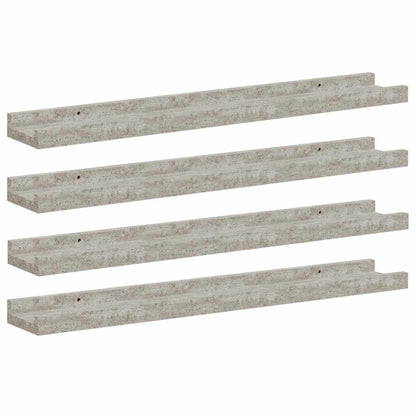 Mensole da Parete 4 pz Grigio Cemento 60x9x3 cm | homemem39