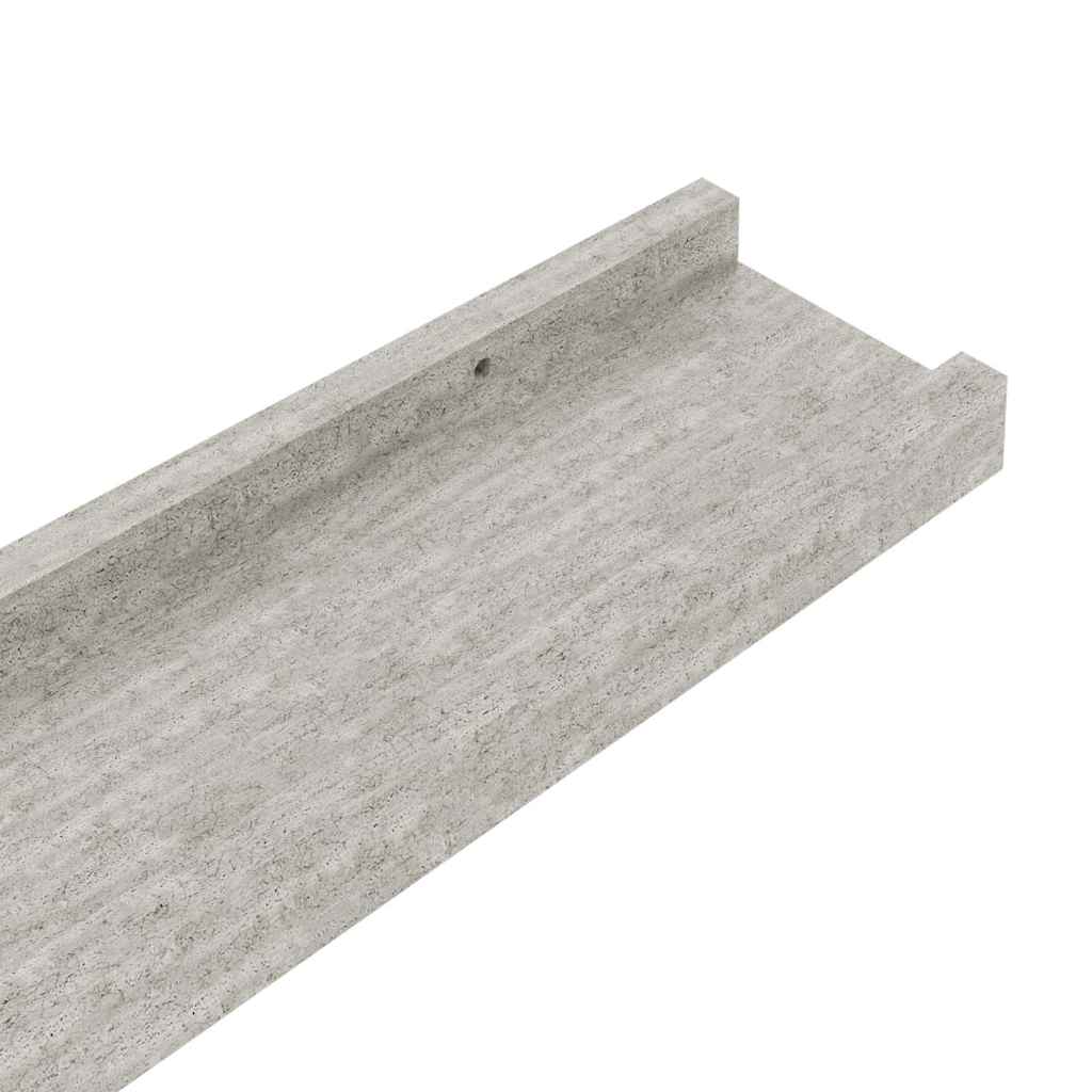 Mensole da Parete 4 pz Grigio Cemento 80x9x3 cm | homemem39