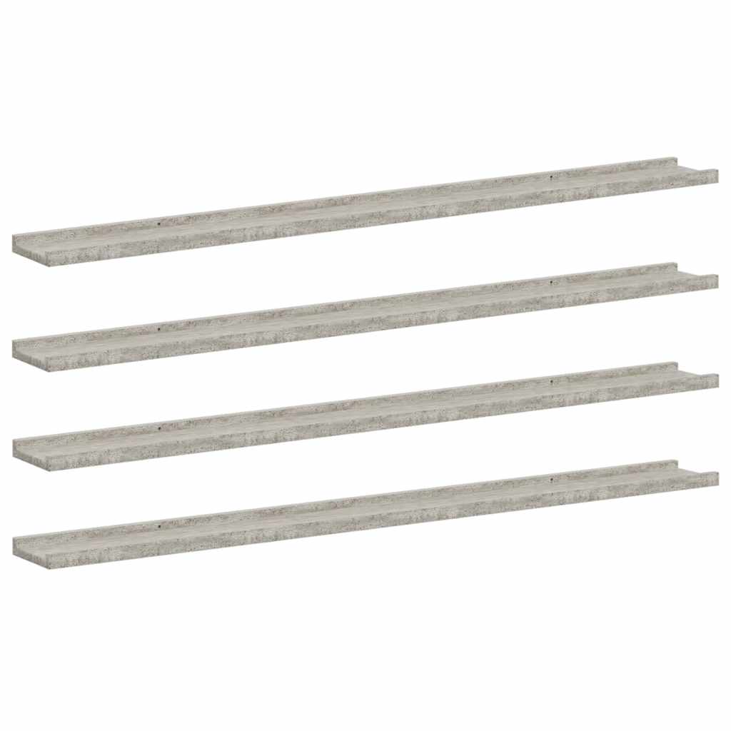 Mensole da Parete 4 pz Grigio Cemento 115x9x3 cm | homemem39