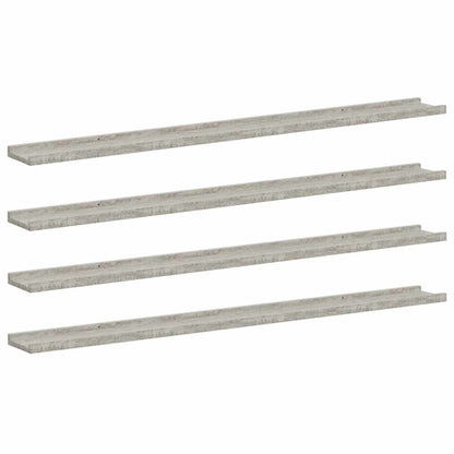 Mensole da Parete 4 pz Grigio Cemento 115x9x3 cm | homemem39