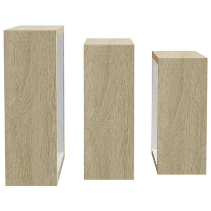 Mensole a Cubo da Parete 3 pz Bianco Rovere Sonoma | homemem39