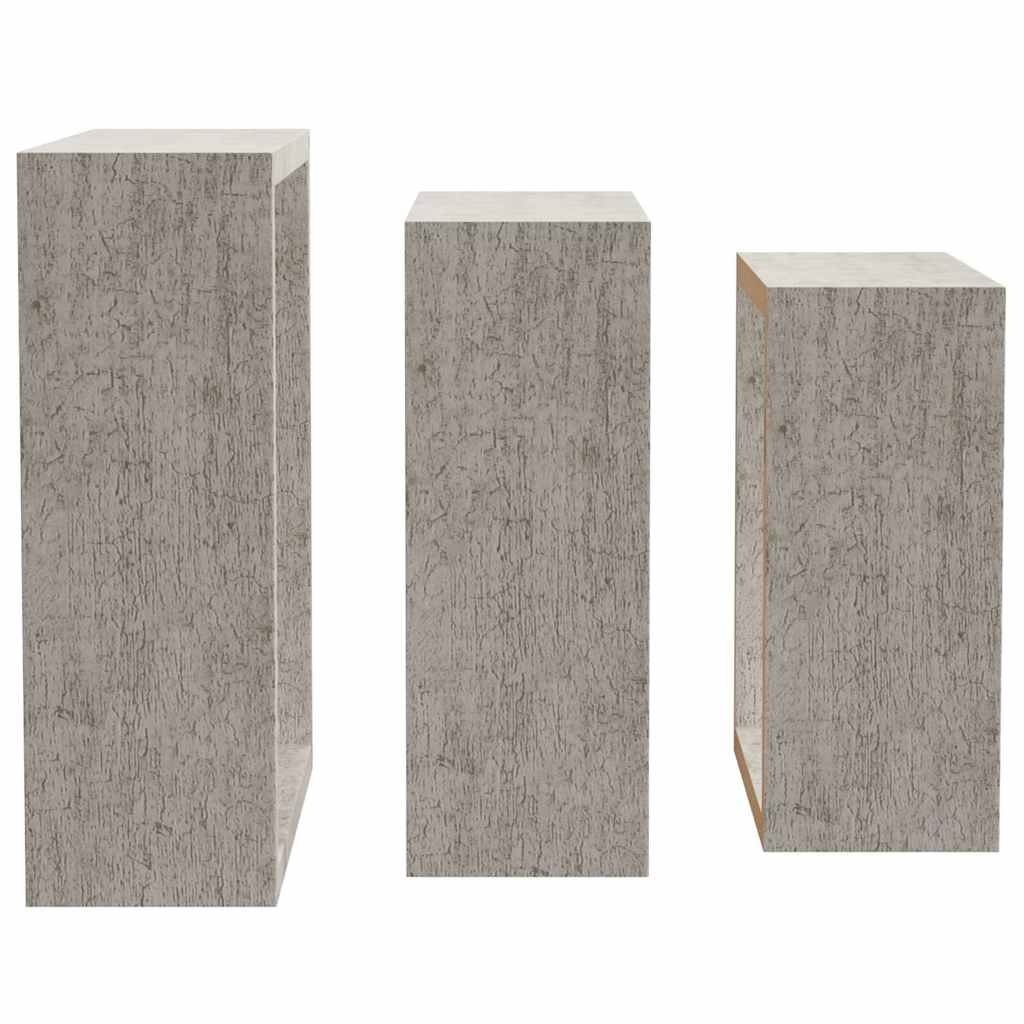 Mensole a Cubo da Parete 3 pz Grigio Cemento | homemem39