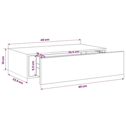 Scaffale con Cassetti da Parete Bianco 40x23,5x10 cm in MDF | homemem39