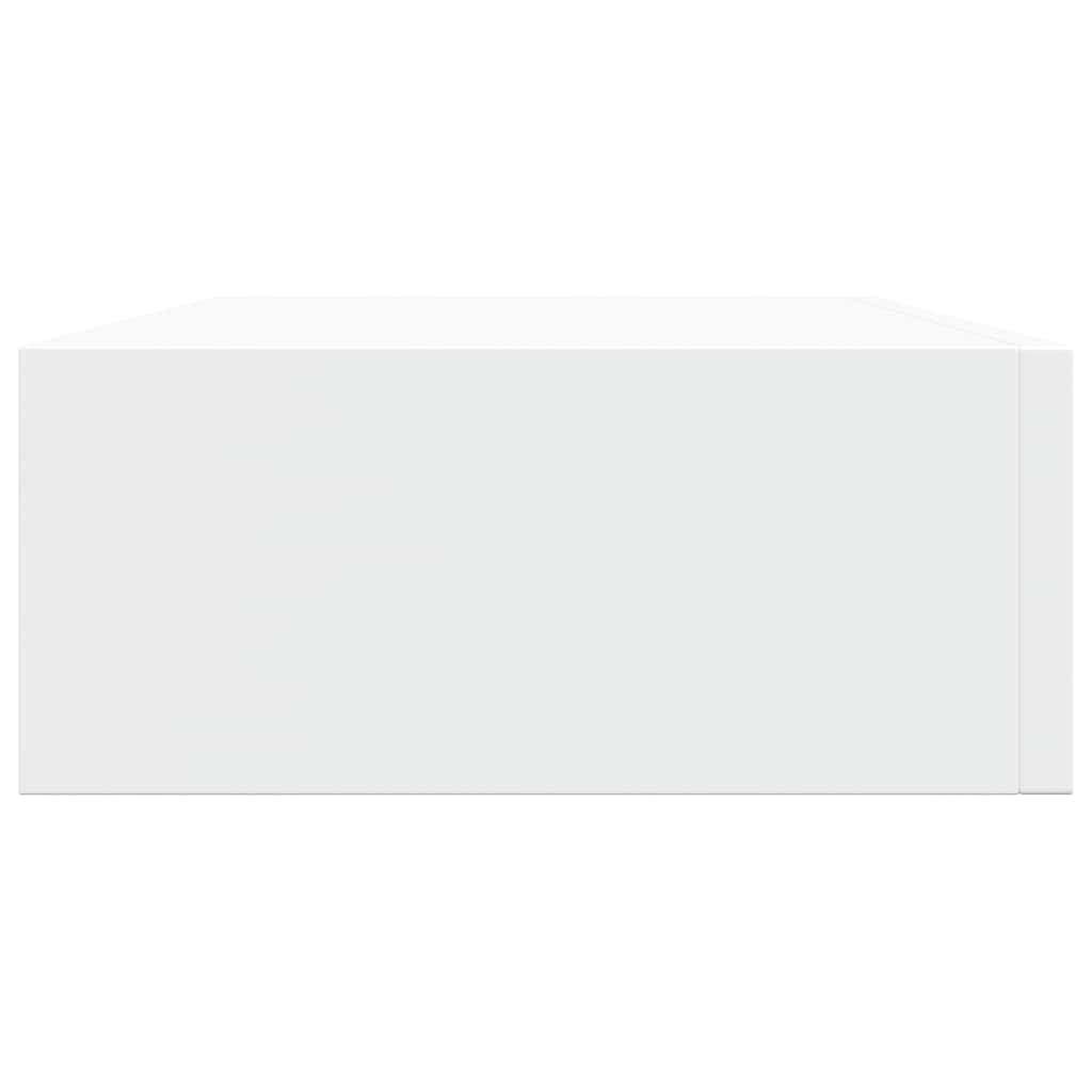 Scaffali con Cassetti da Parete 2 pz Bianchi 40x23,5x10 cm MDF