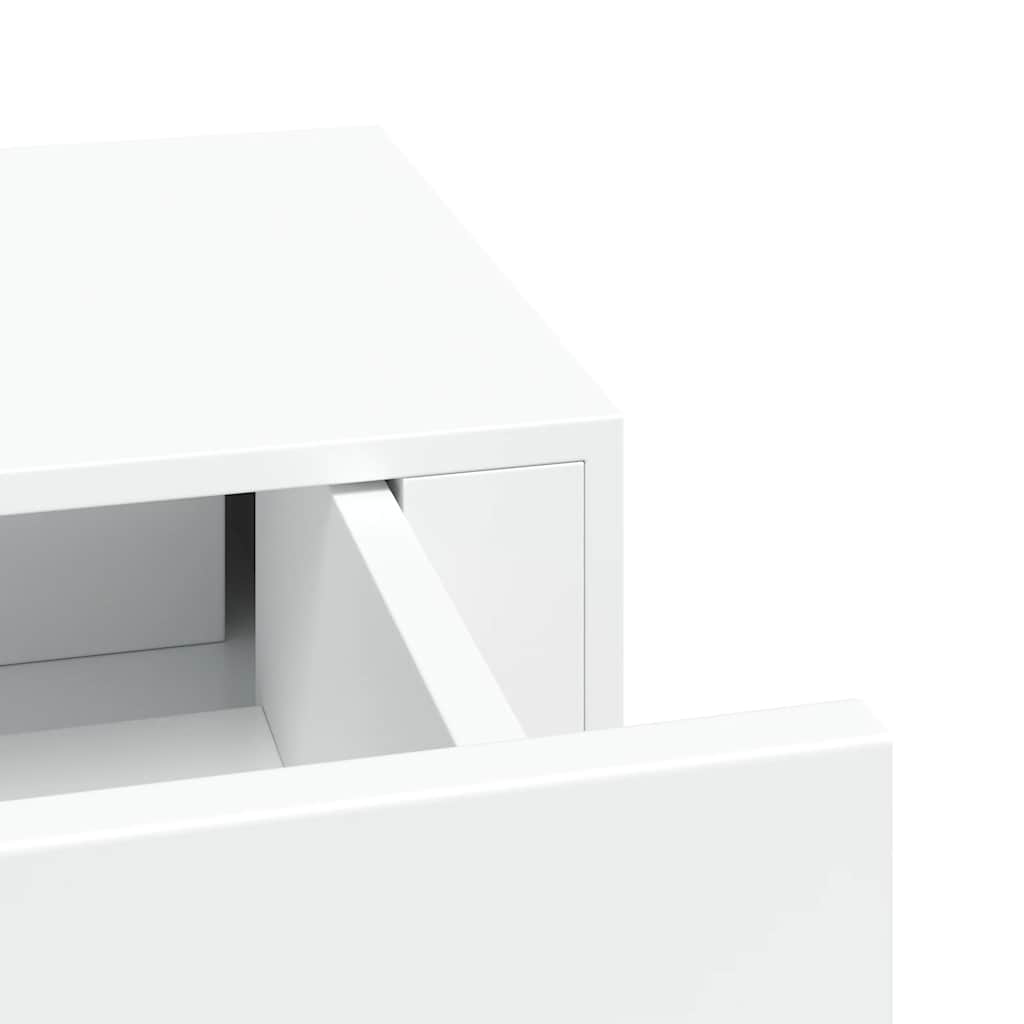 Scaffali con Cassetti da Parete 2 pz Bianchi 40x23,5x10 cm MDF