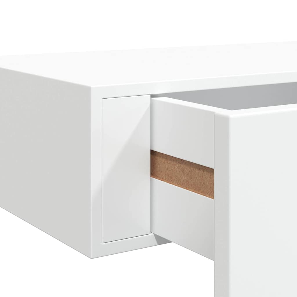 Scaffali con Cassetti da Parete 2 pz Bianchi 40x23,5x10 cm MDF