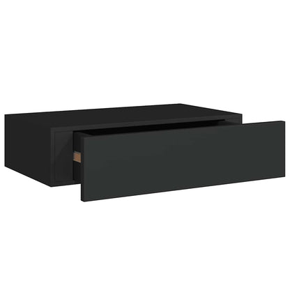 Scaffali con Cassetti da Parete 2 pz Neri 40x23,5x10 cm MDF | homemem39