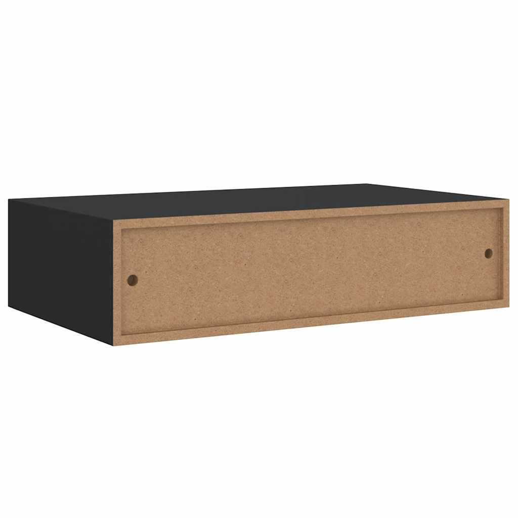 Scaffali con Cassetti da Parete 2 pz Neri 40x23,5x10 cm MDF | homemem39