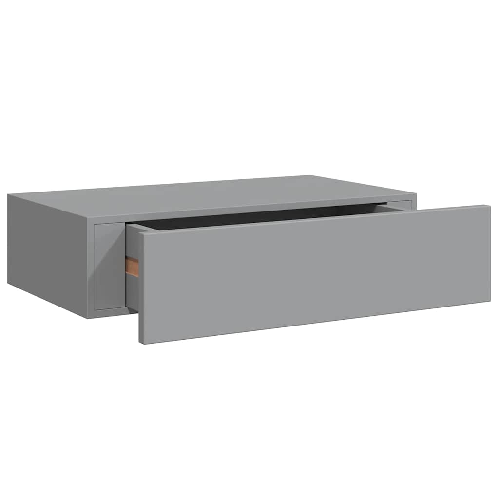 Scaffali con Cassetti da Parete 2 pz Grigi 40x23,5x10 cm MDF | homemem39