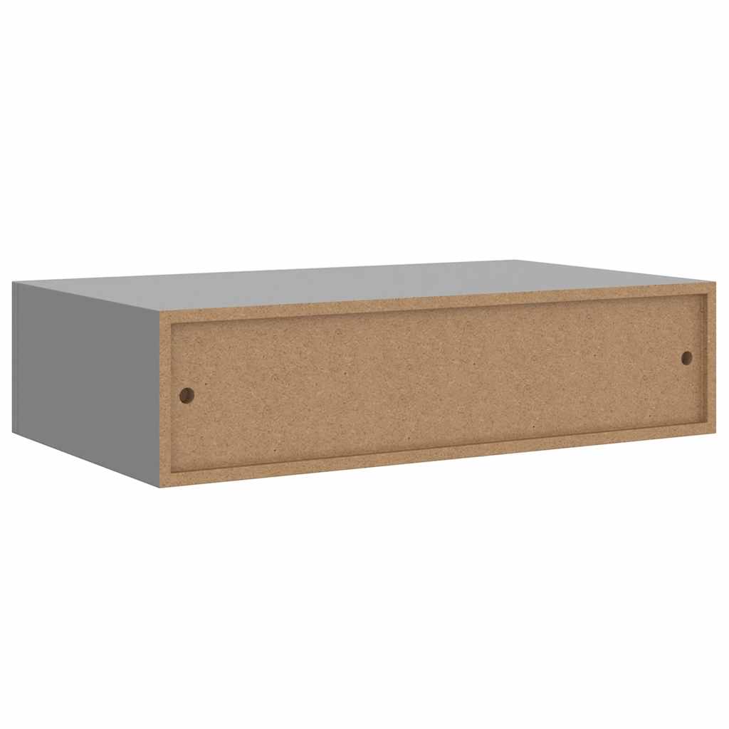 Scaffali con Cassetti da Parete 2 pz Grigi 40x23,5x10 cm MDF | homemem39