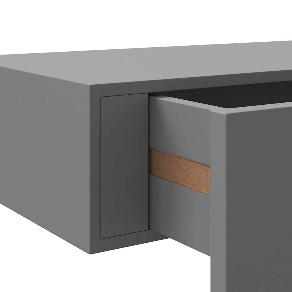 Scaffali con Cassetti da Parete 2 pz Grigi 40x23,5x10 cm MDF