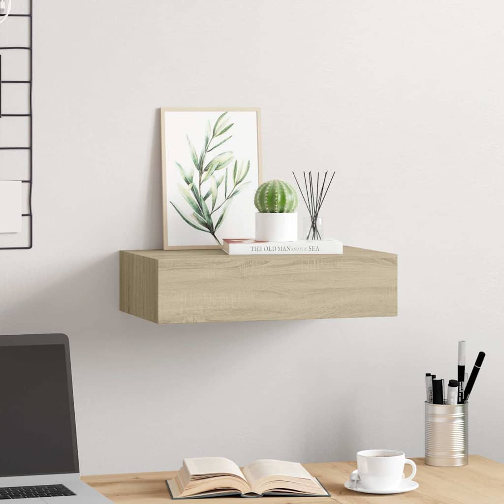 Scaffale con Cassetti da Parete in MDF
