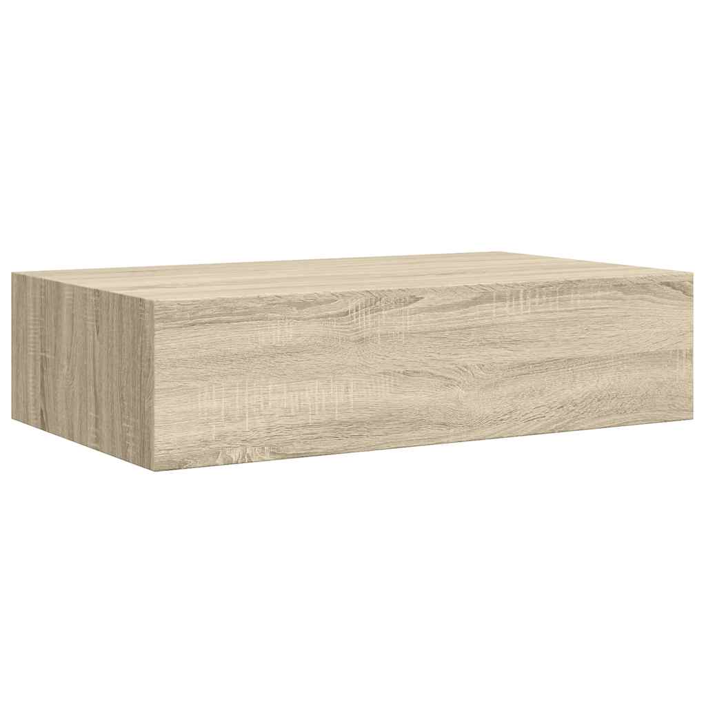 Scaffale con Cassetti da Parete Rovere 40x23,5x10 cm in MDF | homemem39