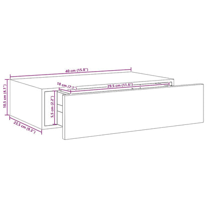 Scaffale con Cassetti da Parete Rovere 40x23,5x10 cm in MDF | homemem39
