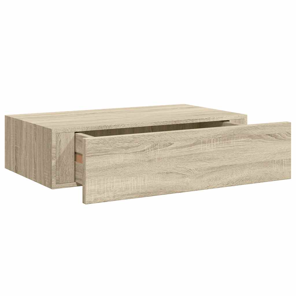 Scaffali con Cassetti da Parete 2 pz Rovere 40x23,5x10 cm MDF | homemem39