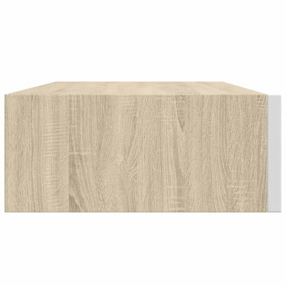 Mensola a muro con cassetti in rovere e bianco 40x23,5x10 cm MDF | homemem39