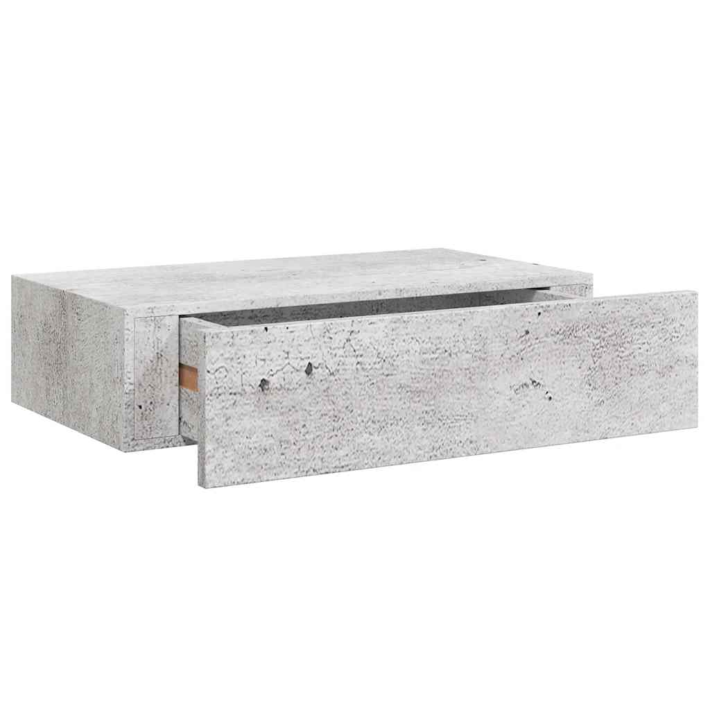 Scaffale con Cassetti da Parete Grigio Cemento 40x23,5x10cm MDF | homemem39