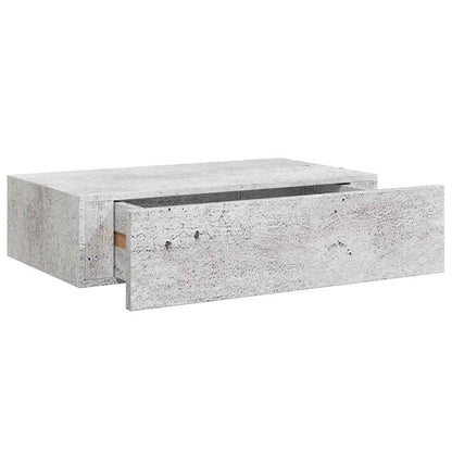 Scaffale con Cassetti da Parete Grigio Cemento 40x23,5x10cm MDF | homemem39