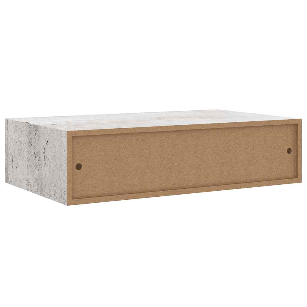 Scaffale con Cassetti da Parete Grigio Cemento 40x23,5x10cm MDF | homemem39