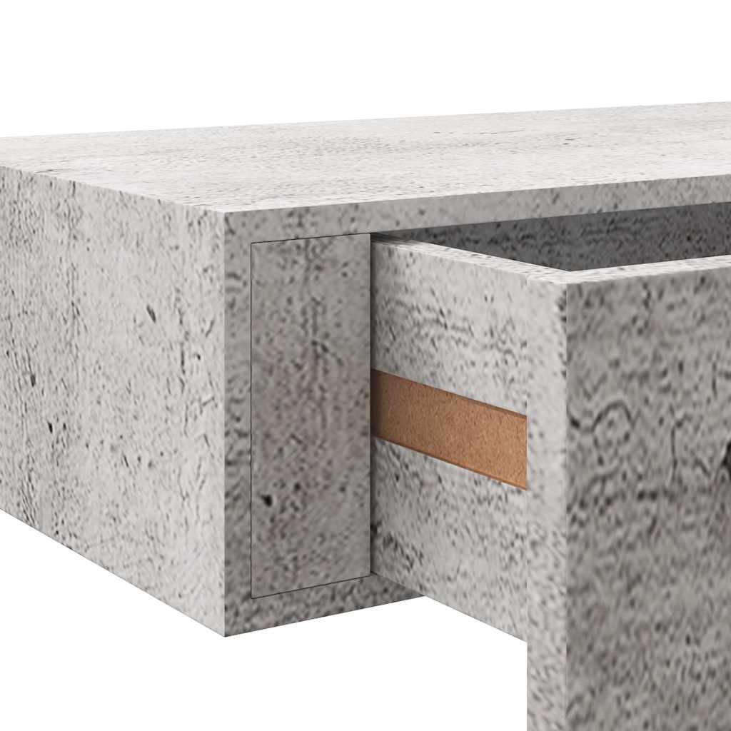 Scaffale con Cassetti da Parete Grigio Cemento 40x23,5x10cm MDF | homemem39