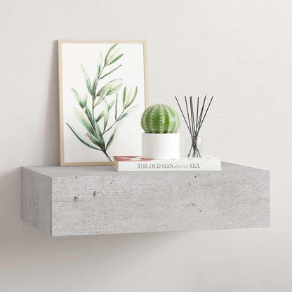 Scaffale con Cassetti da Parete Grigio Cemento 40x23,5x10cm MDF | homemem39