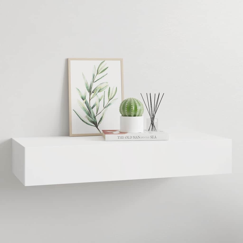 Scaffale con Cassetti da Parete Bianco 60x23,5x10 cm in MDF | homemem39