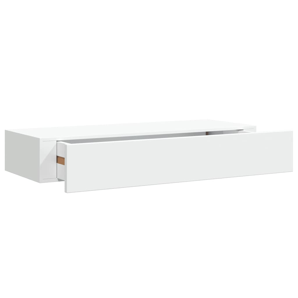 Scaffali con Cassetti da Parete 2 pz Bianchi 60x23,5x10 cm MDF | homemem39