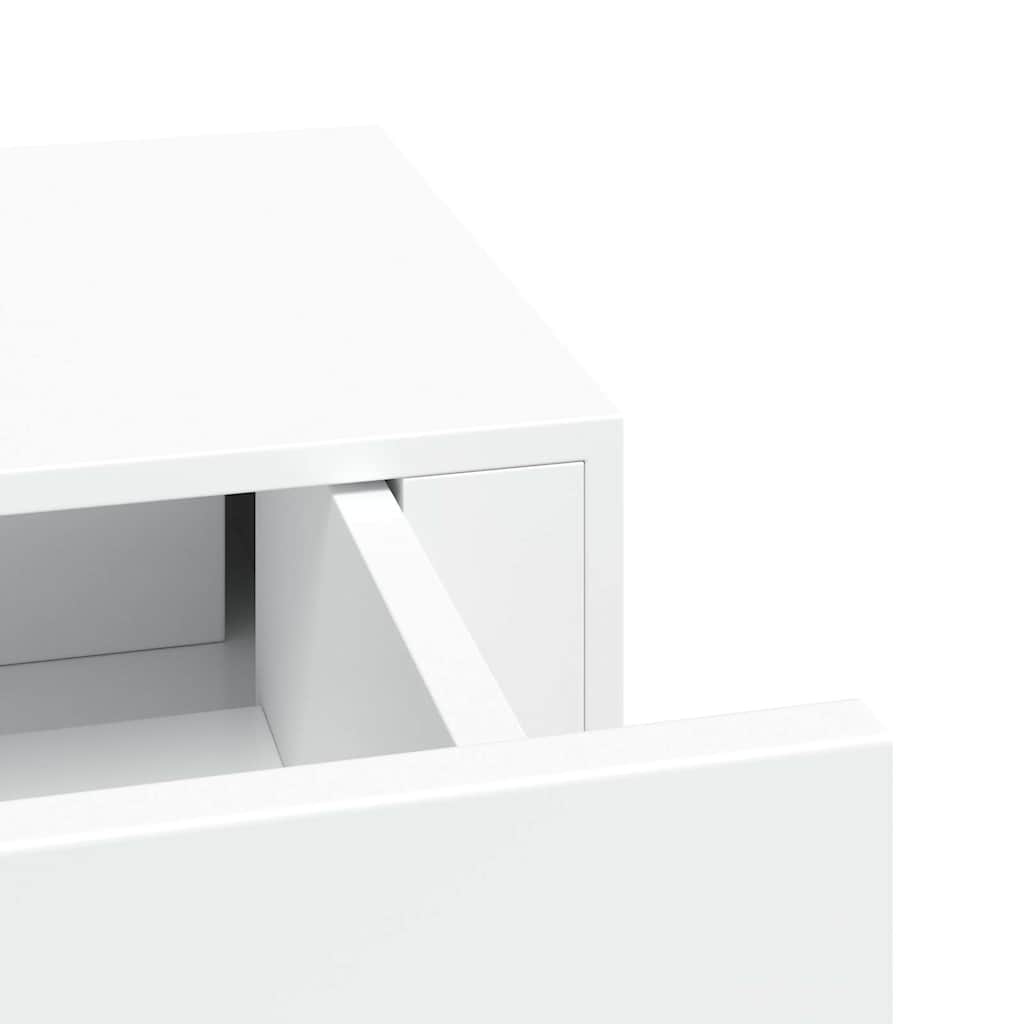 Scaffali con Cassetti da Parete 2 pz Bianchi 60x23,5x10 cm MDF | homemem39